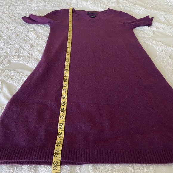 Banana Republic Sweater Dress 100% Cashmere Short Sleeve Mini Plum Size M - Picture 6 of 9
